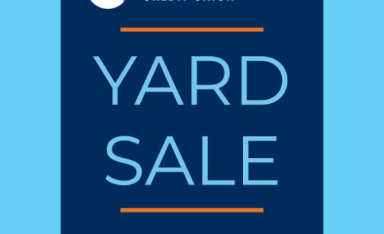 blue yard sale announcement banner