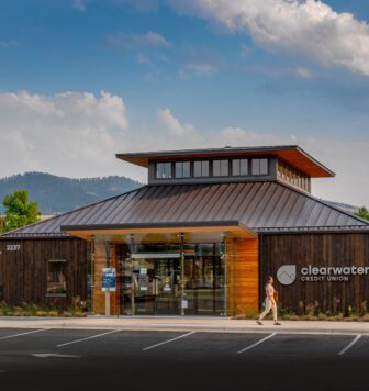 Exterior photo of Main St Clearwater Credit Union Branch in Stevensville, MT.