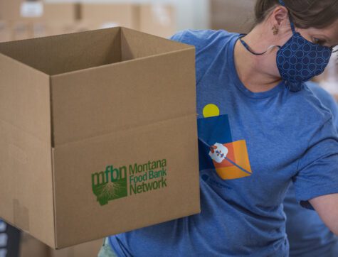 Clearwater Credit Union employee volunteering at the Montana Food Bank Network.