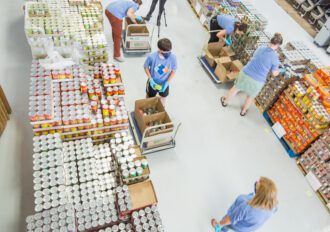 Clearwater Credit Union employees volunteering at the Montana Food Bank