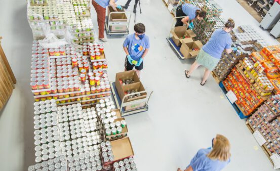 Clearwater Credit Union employees volunteering at the Montana Food Bank