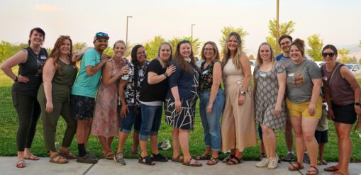 Clearwater Credit Union employees and members of TEAM posing for a group photo at the Missoula employee picnic.