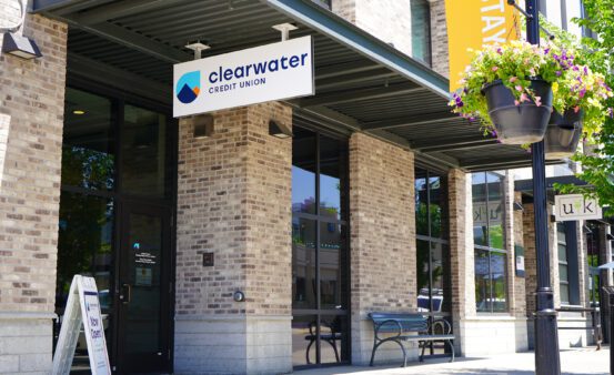 Entrance of Clearwater Credit Union in Bozeman, MT
