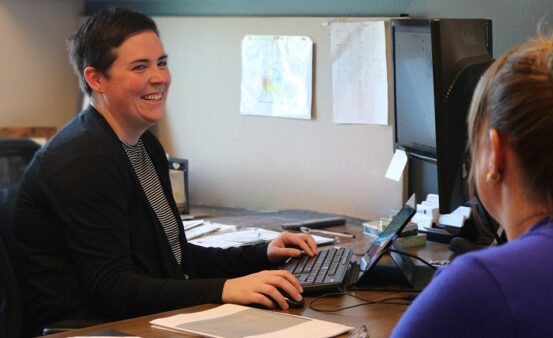 Clearwater coworker helping a member with financial questions